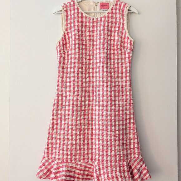 kate spade Dresses & Skirts - Kate Spade sSleeveless Pink-and-White Tweed Shift Dress Size 6